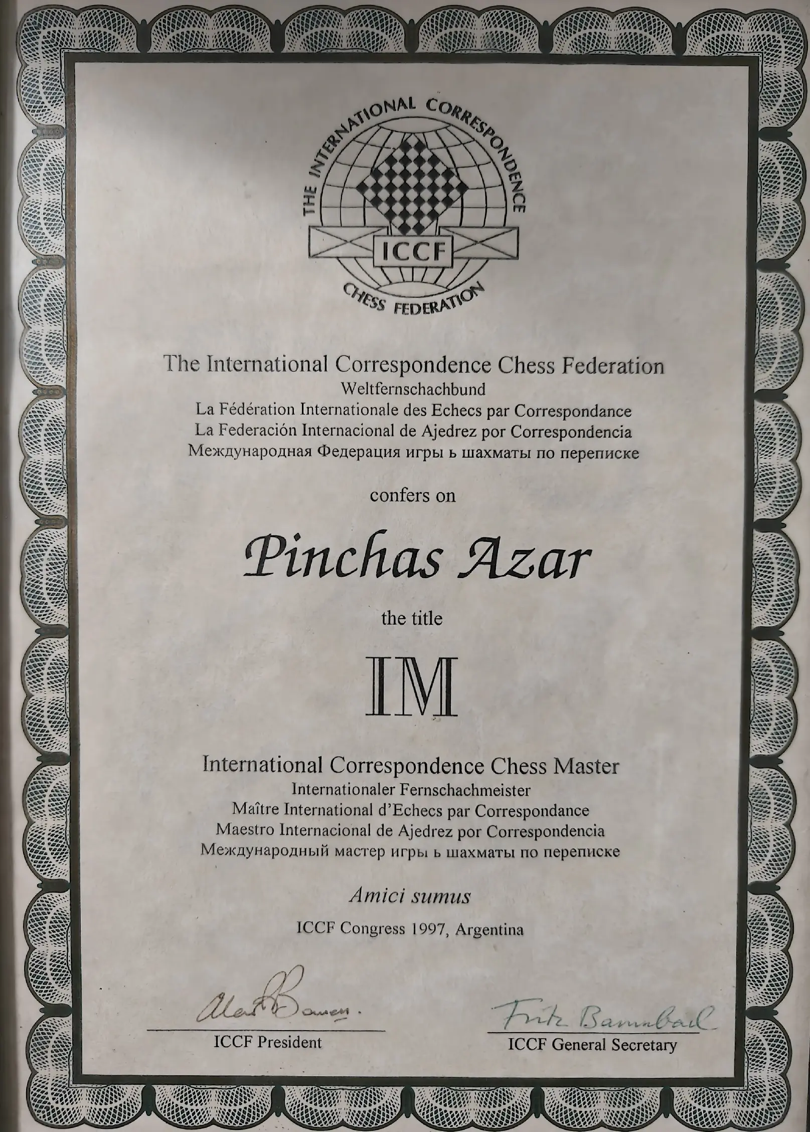 International Master Certificate